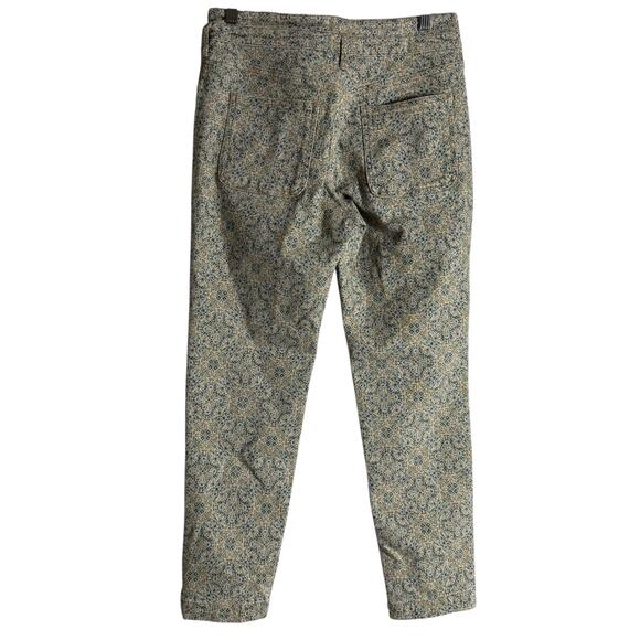 Anthropologie Pilcro Ultra High Rise Slim Utility Jeans Neutral Floral Size 27 - Picture 10 of 13
